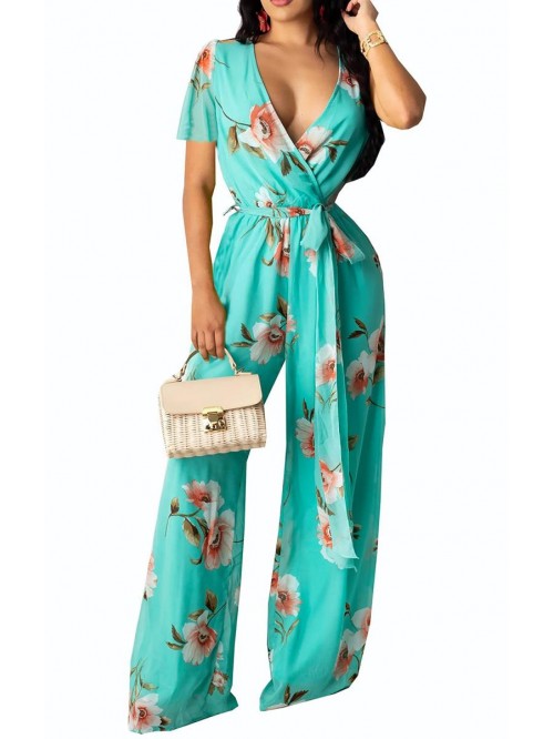 Long Sleeve Flowy Summer Romper Sexy V Neck Ruffle...