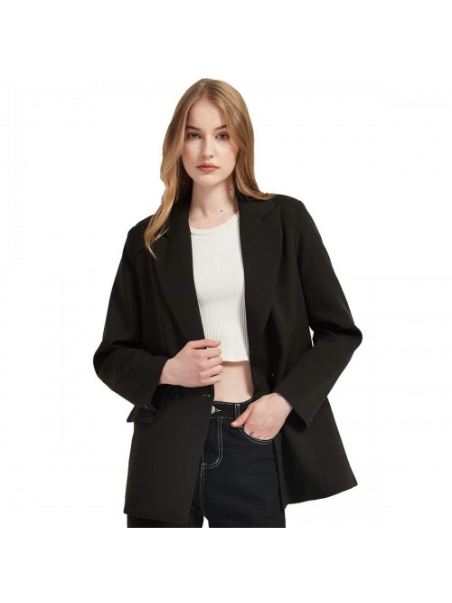 Women's Casual Long Sleeve Lapel Oversized Button ...