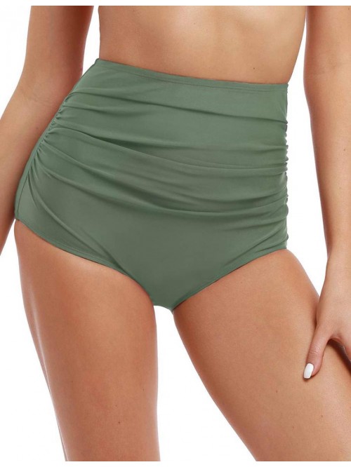 Women's High Waisted Bikini Bottom Shirred Hispter...