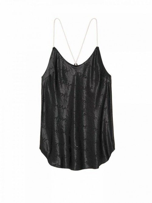 Secret Satin Racerback Cami Pajama Top Color Black...