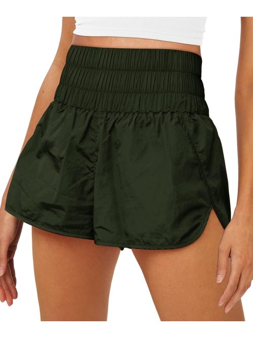 Womens High Waisted Athletic Shorts Elastic Casual...