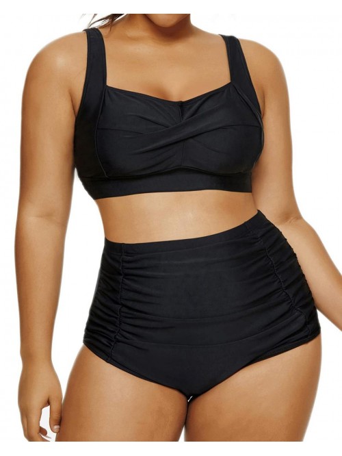 Women Two Piece High Waisted Plus Size Swimsuits ...