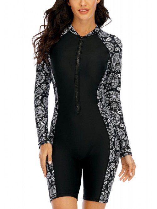 Womens Boyleg One Piece Rashguard Swimsuit UPF 50 ...