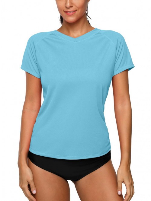 Women's UPF 50+ Short Sleeved Active Rashguard Sol...