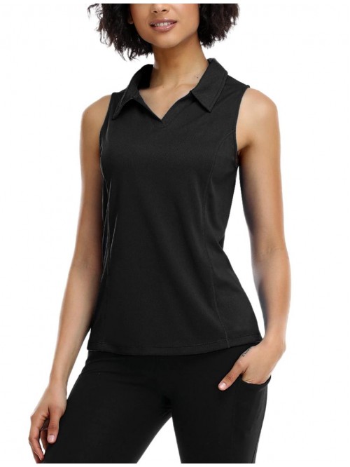 Women's Golf Polo Shirts Sleeveless Quick Dry Tenn...