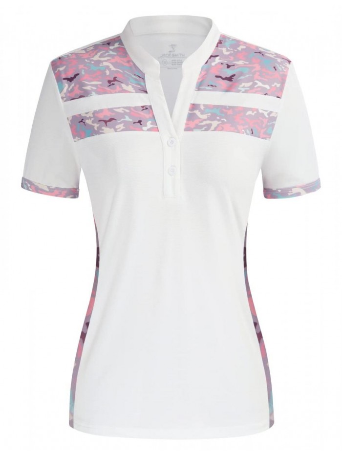 SMITH Women's Golf Polo UPF 50+ Short Sleeve Shirts 