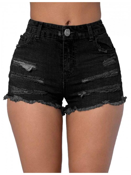 Women's Denim Shorts Casual Ripped Frayed Stretch ...