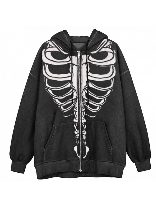 Hoodies for Women Pullover,Womens Y2k Skeleton Zip...