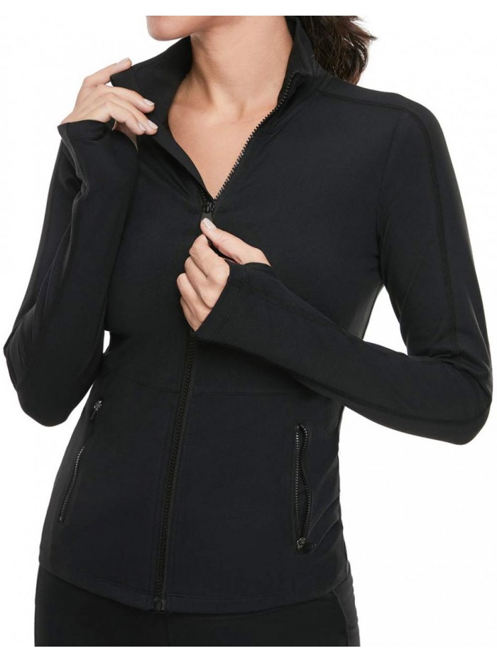 Women's Workout Yoga Jacket Full Zip Running Track Jacket 