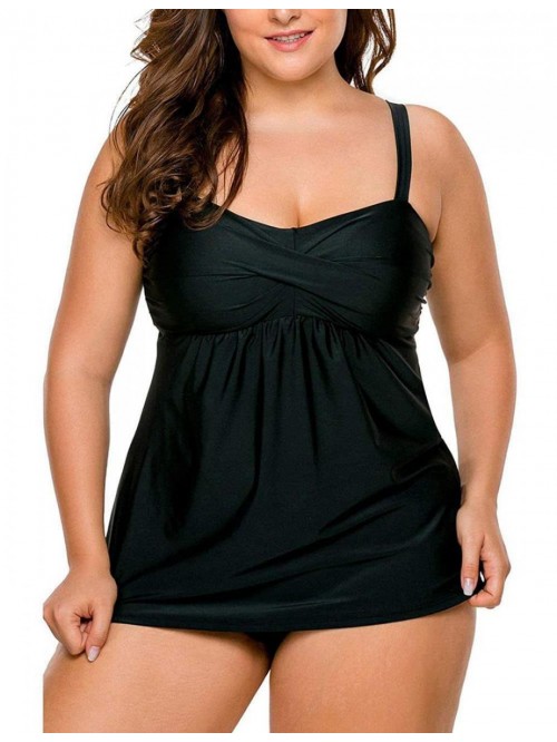 Women's Straps Swimdress Plus Size Two Pieces Tank...