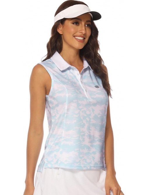 Sleeveless Golf Polo Shirts for Women Quick Dry Ca...