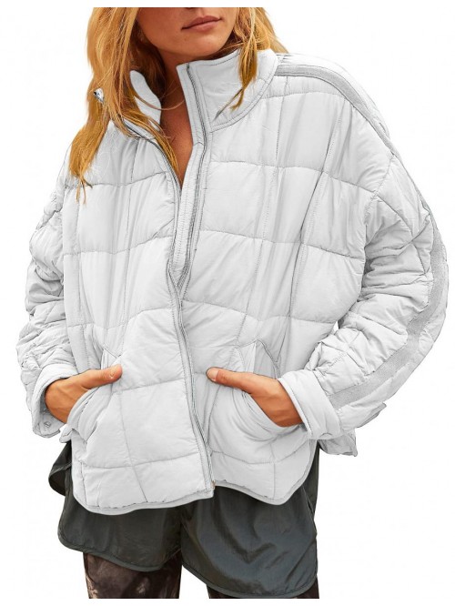 Aiopr Women's Lightweight Down Coat Long Sleeve Zi...